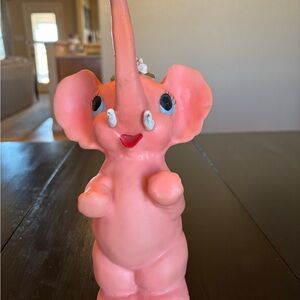 Vintage Pink Elephant Squeak Toy